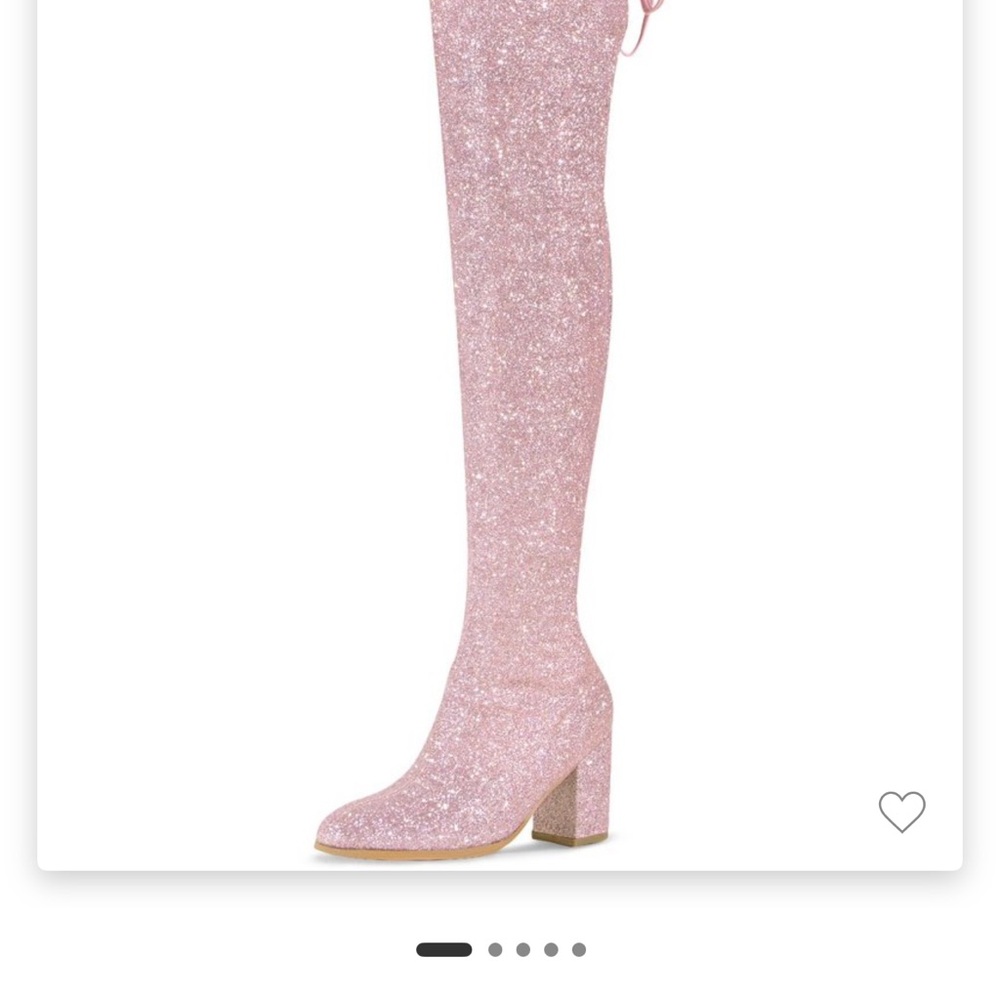 Pink Glitter Over-the-Knee Boots